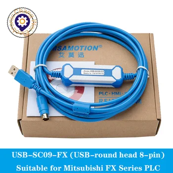 Изолиран АД USB адаптер-SC09-FX Изолиран кабел за програмиране, Подходящи за Mitsubishi FX всички серии FX2n FX3U FX1N