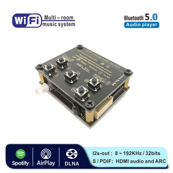 WB05 WiFi и Bluetooth 5.0 Аудио Приемен Модул Bluetooth I2S Аналогов Изход ESS9023 Изходна такса С Airplay DLNA WiFi Аудио