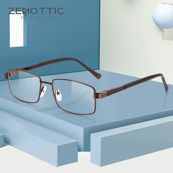 ZENOTTIC Метални Оптични Очила В Рамки За Жени И Мъже, Бизнес Квадратни Очила За Късогледство, Предписани Очила, ултра-леки Оптични Очила