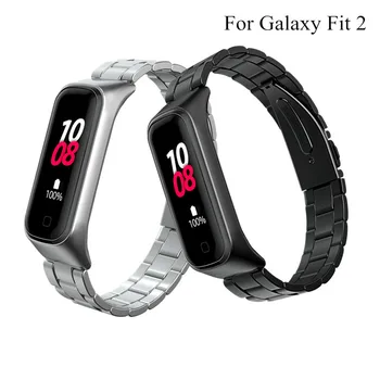 Каишки За часовници От неръждаема стомана За Samsung Galaxy Fit 2 SM-R220 Взаимозаменяеми Гривна Correa За Fit2 R220 С инструмент