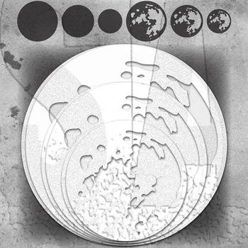 2021 Новият Ретро-Шаблон от пластмаса с изображение на Луната За Производство на Хартиени Поздравителни Картички За Scrapbooking Без Ясен Отпечатък и метални Режещи Удари