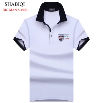 SHABIQI Плюс Размер S-10XL, мъжка Риза с къси ръкави в английски стил, Лятна Риза Поло с Къс Ръкав, Мъжки Риза Camisa Поло, 95% Мерсеризованный Памук