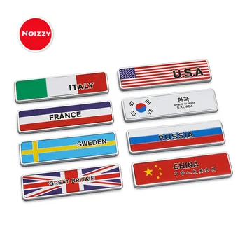 Noizzy, Швеция, Италия, Русия Националното Знаме, Емблемата на Корея 3D Метален Иконата на Автомобили Стикер за Volvo Lada Renault Kia Lancia, Fiat, Hyundai