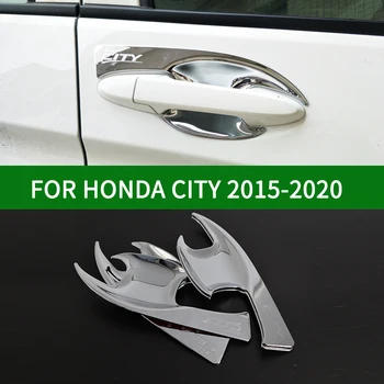 За Honda CITY 2015-2019 хромирани сребриста автомобилна Врата дръжка на Капака на купата Рамка Довършителни 2016 2017