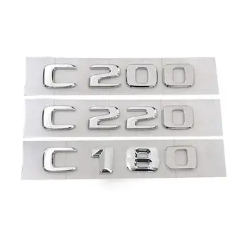 За Mercedes C-Class C180 C200 C220 Багажника и Задната Емблема на Иконата Хромирани Букви Стикер На Опашката на Колата Автомобилен Аксесоар 3D Панел Стикер