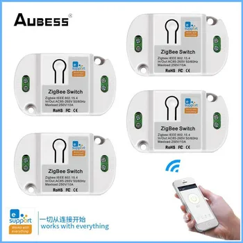 Aubess EWelink Smart Switch Zigbee Интелигентен Превключвател Таймер 10A Wireless Remote Control Work With Amazon Алекса