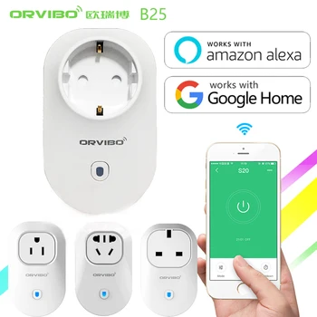 Orvibo Smart WiFi, Socket Timing Power Plug Работи С Alexa и Google Home Смартфон Приложение за Управление на Автоматизация на Умен Дом B25