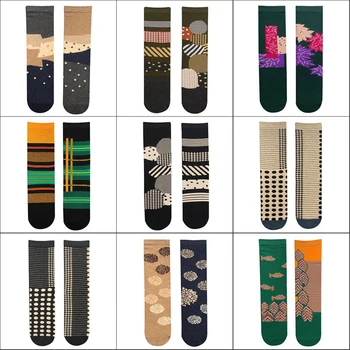 Мъжки и женски сдвоени чорапи, удобни памучни чорапи, чорапи с патица-мандаринкой, модни творчески чорапи с илюстрации