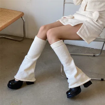 Бели Гамаши, Чорапи, Японски Зимни Обувки JK С Белезници, Дълги Чорапи в стил Лолита
