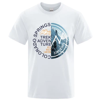 Мъжки t-shirt Colorado Springs Трек Приключенски, Ежедневни Свободни Блузи, Лятна Тениска Оверсайз, Модни Памучен Мъжки Дрехи с кръгло Деколте