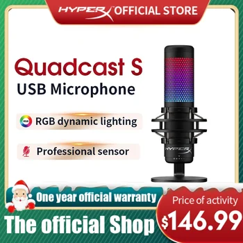 Оригинален HyperX QuadCast S Професионален Електронен Спортен Микрофон Компютърен Живият Микрофон На Гласово Устройство С Микрофон