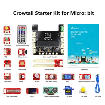Elecrow Crowtail Starter Kit за Микро: набор за обучение за програмиране с 20 Урока Компютърен Електронен Комплект 