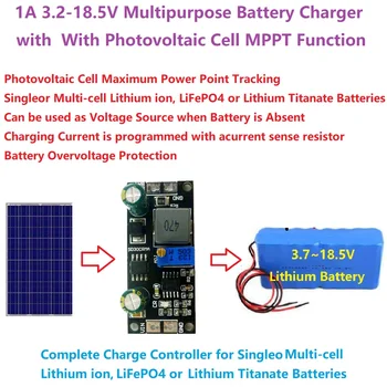 MPPT Слънчев Контролер 1A 3,2 ДО 3,7 НА 3,8 7,4 В 11,1 от 14,8 НА литиево-йонна LiFePO4 Титанат Батерия Зарядно Устройство Дъска