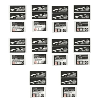 10 Комплекта етикети BL1830 литиево-йонна батерия 18 Стикер на Етикета е Подходящ за Makita 18 В Логото на батерията