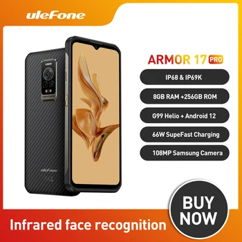 Ulefone Armor 17 Pro Глобалната версия Издръжлив смартфон 8 GB 256 GB Нощно виждане Хелио G99 Мобилни Телефони 120 Hz 108 Mp Android 12 NFC