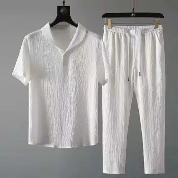 Нови мъжки Ежедневни комплекти Тениски + Панталони 2022 Лятна Спортни Облекла За Бягане, Мъжки Модни спортни костюми, Ризи Блузи Hombre
