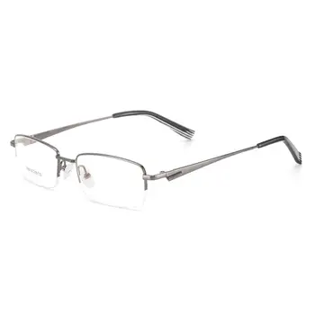 Мъжки Метални Рамки За Очила С Половин Рамки, Модни Очила За Четене При Късогледство Рецепта, Прогресивни Лещи