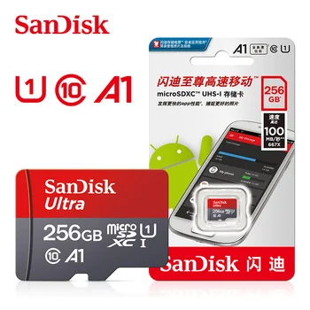 SanDisk Micro SD Карти 16 GB 32 Gb Class10 TF Карта 64 GB 100% Оригинал 128 GB, 256 GB Макс 120 Mb/vs/с карта памет за смартфони и таблети