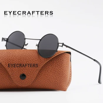 Eyecrafters Ретро Кръгли Поляризирани Метални Vintage Слънчеви Очила В Стил Steampunk Мъжки Дамски Сребърни Огледални Лещи С Покритие Очила Слънчеви Очила