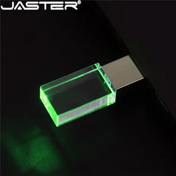 JASTER Pen drive метален crystal Потребителски логото на 128 GB USB флаш памети модел ключ на автомобила Memory stick Бизнес подарък Безплатен led светлини U диск